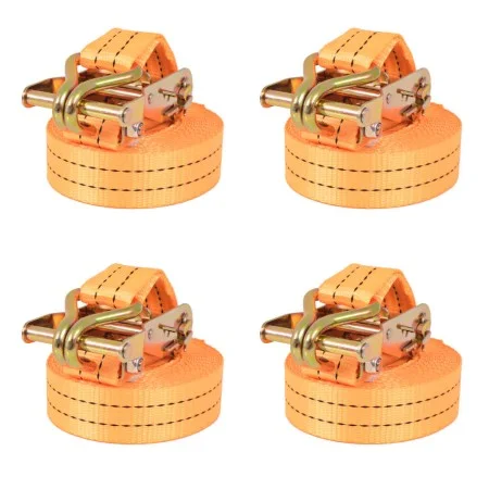Spanngurte mit Ratsche, 4 Stück, 1T, 6 m x 38 mm, Orange von vidaXL, Spanngurte - Ref: Foro24-142660, Preis: 43,02 €, Rabatt: %