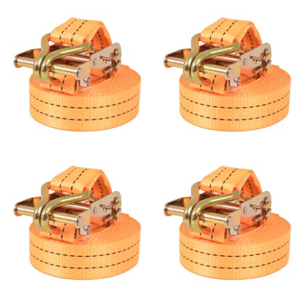 Spanngurte mit Ratsche, 4 Stück, 1T, 6 m x 38 mm, Orange von vidaXL, Spanngurte - Ref: Foro24-142660, Preis: 47,32 €, Rabatt: %
