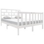 Estructura de cama de madera maciza de pino blanco 140x190 cm