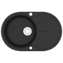 Fregadero de cocina de granito con un seno ovalado negro de vidaXL, Fregaderos - Ref: Foro24-142958, Precio: 178,73 €, Descue...