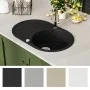 Küchenspüle aus Granit mit einer schwarzen ovalen Schüssel von vidaXL, Sinkt - Ref: Foro24-142958, Preis: 194,19 €, Rabatt: %
