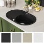Küchenspüle aus Granit mit einer schwarzen ovalen Schüssel von vidaXL, Sinkt - Ref: Foro24-142958, Preis: 186,56 €, Rabatt: %