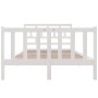Estructura de cama de madera maciza de pino blanco 140x190 cm