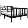 Estructura de cama de madera maciza de pino negro 140x190 cm