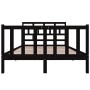 Estructura de cama de madera maciza de pino negro 140x190 cm