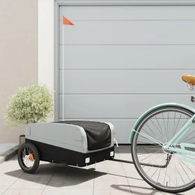 Black and gray iron bicycle trailer 30 kg by , Bicycle trailers - Ref: Foro24-94035, Price: 84,48 €, Discount: %