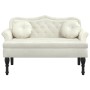 Banco con cojines terciopelo crema 120,5x65x75 cm de , Bancos - Ref: Foro24-372147, Precio: 207,42 €, Descuento: %