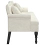 Banco con cojines terciopelo crema 120,5x65x75 cm de , Bancos - Ref: Foro24-372147, Precio: 207,42 €, Descuento: %