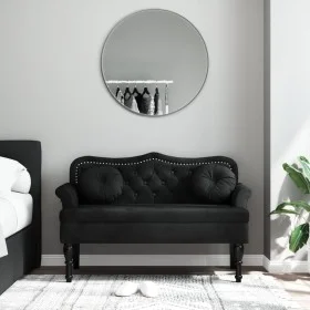 Bench with black velvet cushions 120.5x65x75 cm by , Banks - Ref: Foro24-372145, Price: 227,20 €, Discount: %
