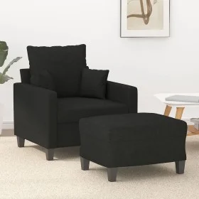 Sessel mit schwarzem Stoffhocker 60 cm von , Sofas - Ref: Foro24-3201085, Preis: 179,44 €, Rabatt: %