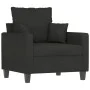 Sillón con taburete tela negro 60 cm de , Sofás - Ref: Foro24-3201085, Precio: 179,43 €, Descuento: %