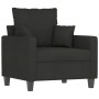 Sillón con taburete tela negro 60 cm de , Sofás - Ref: Foro24-3201085, Precio: 181,79 €