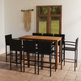 9-teiliges schwarzes Gartenbar-Set von , Gartensets - Ref: Foro24-3068020, Preis: 648,92 €, Rabatt: %
