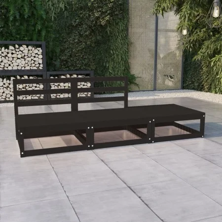 Juego de muebles de jardín 3 pzas y cojines negro madera pino de , Conjuntos de jardín - Ref: Foro24-3075238, Precio: 181,81 ...