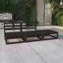 Juego de muebles de jardín 3 pzas y cojines negro madera pino de , Conjuntos de jardín - Ref: Foro24-3075238, Precio: 184,10 €