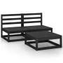 Juego de muebles de jardín 3 pzas y cojines negro madera pino de , Conjuntos de jardín - Ref: Foro24-3075238, Precio: 181,81 ...