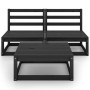 3-teiliges Gartenmöbel-Set und Kissen aus schwarzem Kiefernholz von , Gartensets - Ref: Foro24-3075238, Preis: 184,19 €, Raba...