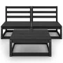 Juego de muebles de jardín 3 pzas y cojines negro madera pino de , Conjuntos de jardín - Ref: Foro24-3075238, Precio: 181,81 ...