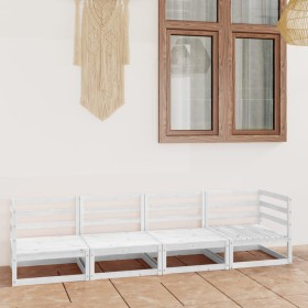 4-Sitzer-Gartensofa aus weißem Kiefernholz von , Outdoor-Sofas - Ref: Foro24-3075360, Preis: 251,05 €, Rabatt: %