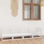 4-Sitzer-Gartensofa aus weißem Kiefernholz von , Outdoor-Sofas - Ref: Foro24-3075360, Preis: 261,95 €, Rabatt: %
