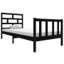 Estructura de cama madera maciza de pino negro 100x200 cm