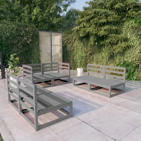 Muebles de jardín 6 piezas gris madera de pino maciza de , Conjuntos de jardín - Ref: Foro24-3075411, Precio: 428,18 €, Descu...