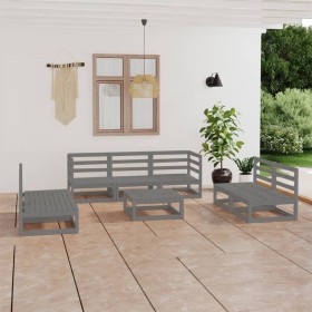 Muebles de jardín 8 piezas gris madera de pino maciza de , Conjuntos de jardín - Ref: Foro24-3075426, Precio: 517,83 €, Descu...