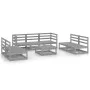 Gartenmöbel 8-teilig graues massives Kiefernholz von , Gartensets - Ref: Foro24-3075426, Preis: 510,52 €, Rabatt: %