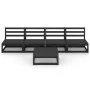 Juego de muebles de jardín 5 piezas negro madera maciza de pino de , Conjuntos de jardín - Ref: Foro24-3075348, Precio: 306,1...