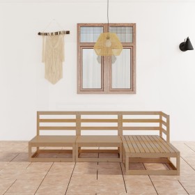 4-piece garden furniture set in honey brown solid pine wood by , Garden sets - Ref: Foro24-3075487, Price: 268,23 €, Discount: %