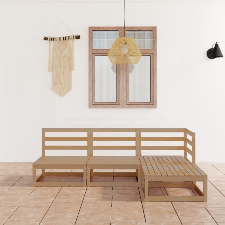 Muebles de jardín 4 piezas marrón miel madera maciza de pino de , Conjuntos de jardín - Ref: Foro24-3075487, Precio: 268,12 €