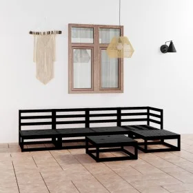 6-teiliges Gartenmöbel-Set schwarzes massives Kiefernholz von , Gartensets - Ref: Foro24-3075523, Preis: 393,03 €, Rabatt: %
