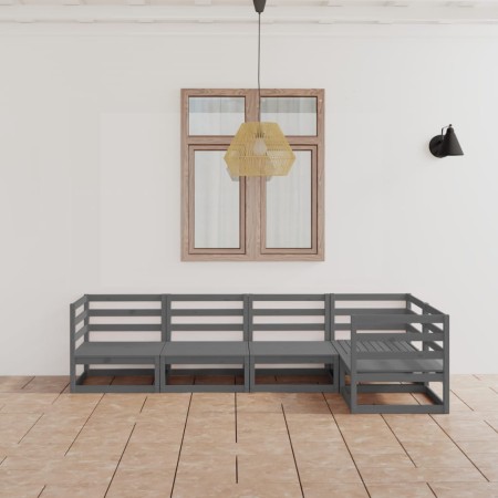 Gartenmöbel 5-teilig graues massives Kiefernholz von , Gartensets - Ref: Foro24-3075556, Preis: 316,26 €, Rabatt: %