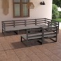 7-teilige Gartenmöbel aus grauem Kiefernholz von , Gartensets - Ref: Foro24-3075646, Preis: 414,99 €, Rabatt: %
