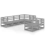 7-piece gray solid pine wood garden furniture by , Garden sets - Ref: Foro24-3075646, Price: 409,34 €, Discount: %