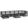 8-piece garden furniture set with black cushions made of pine wood. by , Garden sets - Ref: Foro24-3075703, Price: 582,16 €, ...