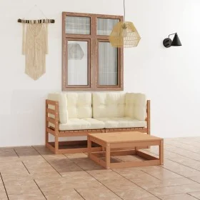 3-piece garden furniture set with solid pine wood cushions by , Garden sets - Ref: Foro24-3076302, Price: 325,31 €, Discount: %