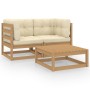 3-piece garden furniture set with solid pine wood cushions by , Garden sets - Ref: Foro24-3076302, Price: 325,31 €, Discount: %