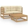 Juego de muebles de jardín 3 pzas y cojines madera pino maciza de , Conjuntos de jardín - Ref: Foro24-3076302, Precio: 325,31...