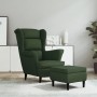 Wingback armchair and dark green velvet footstool by , Armchairs - Ref: Foro24-3115933, Price: 283,13 €, Discount: %