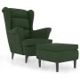 Sillón orejero y taburete de terciopelo verde oscuro de , Sillones - Ref: Foro24-3115933, Precio: 289,21 €, Descuento: %