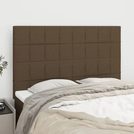 Headboards 4 units dark brown fabric 72x5x78/88 cm by , Headboards and footboards - Ref: Foro24-3116333, Price: 115,13 €, Dis...