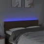 Cabecero con LED de tela marrón oscuro 144x5x78/88 cm de , Cabeceros y pies de cama - Ref: Foro24-3121613, Precio: 64,41 €, D...