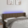 Dark brown fabric headboard with LED 147x16x78/88 cm by , Headboards and footboards - Ref: Foro24-3123237, Price: 73,10 €, Di...