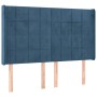 LED-Kopfteil aus dunkelblauem Samt, 147 x 16 x 118/128 cm von , Kopf- und Fußteile - Ref: Foro24-3124100, Preis: 101,05 €, Ra...