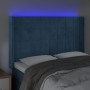 LED-Kopfteil aus dunkelblauem Samt, 147 x 16 x 118/128 cm von , Kopf- und Fußteile - Ref: Foro24-3124100, Preis: 101,05 €, Ra...