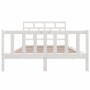Estructura de cama de madera maciza de pino blanco 140x200 cm