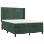 Box spring bed with dark green velvet mattress 140x190 cm by , Beds and slatted bases - Ref: Foro24-3132678, Price: 535,85 €,...
