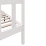Estructura de cama doble sin colchón madera maciza blanco