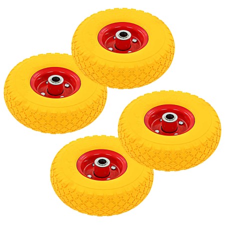 Wheelbarrow wheels 4 pcs Solid PU 3.00-4 (245x82) by vidaXL, Hoists, cranes and carts - Ref: Foro24-142974, Price: 63,63 €, D...